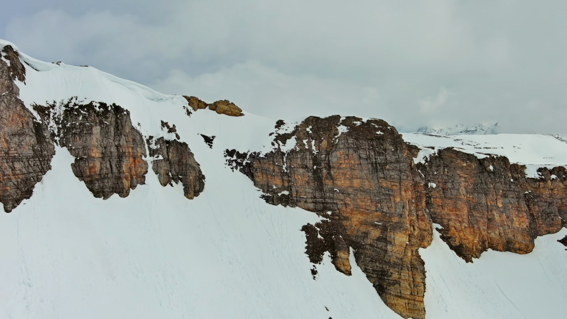 Aerial View Of Snow Mountain Range Landscape Stock Footage SBV ...