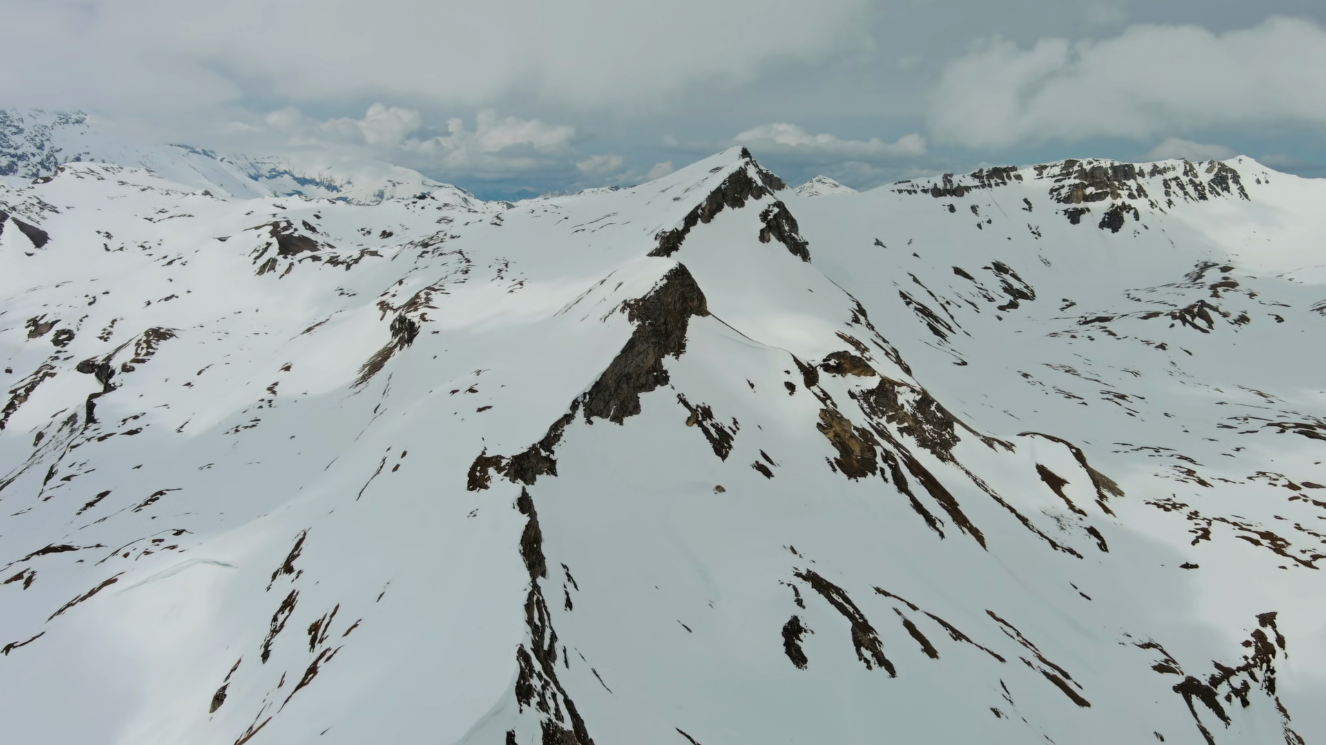 Aerial View Of Snow Mountain Range Landscape Stock Footage SBV ...