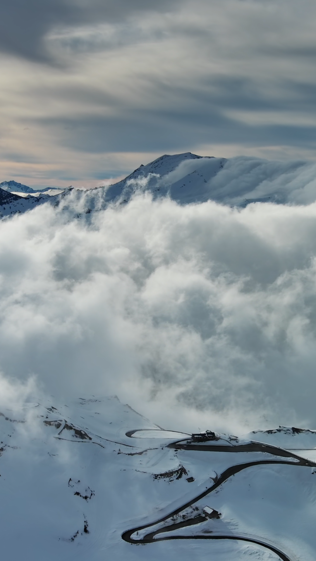 Aerial View Of Snow Mountain Range Landscape Stock Footage SBV ...