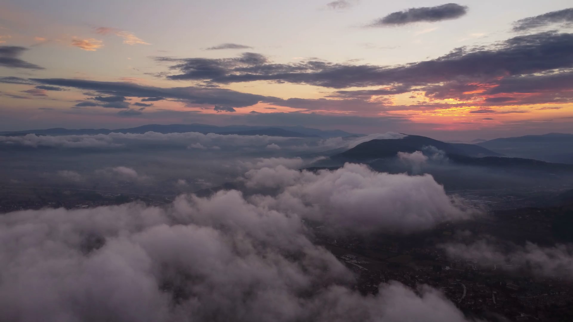 Aerial View Of Clouds Sunset Sun Stock Footage SBV-347310790 - Storyblocks
