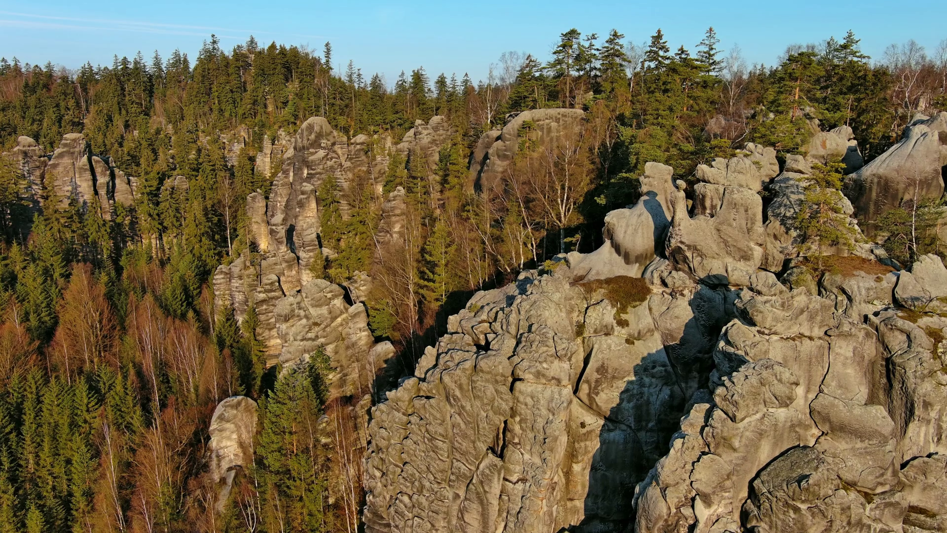 Aerial View Of Teplice Rocks Part Of Stock Footage SBV-347737439 ...