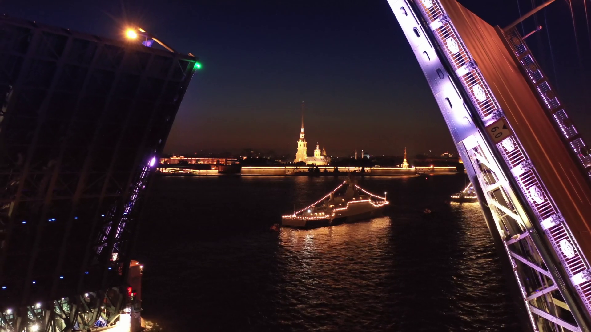 Aerial View Of Palace Bridge In St Petersburg Stock Footage SBV ...