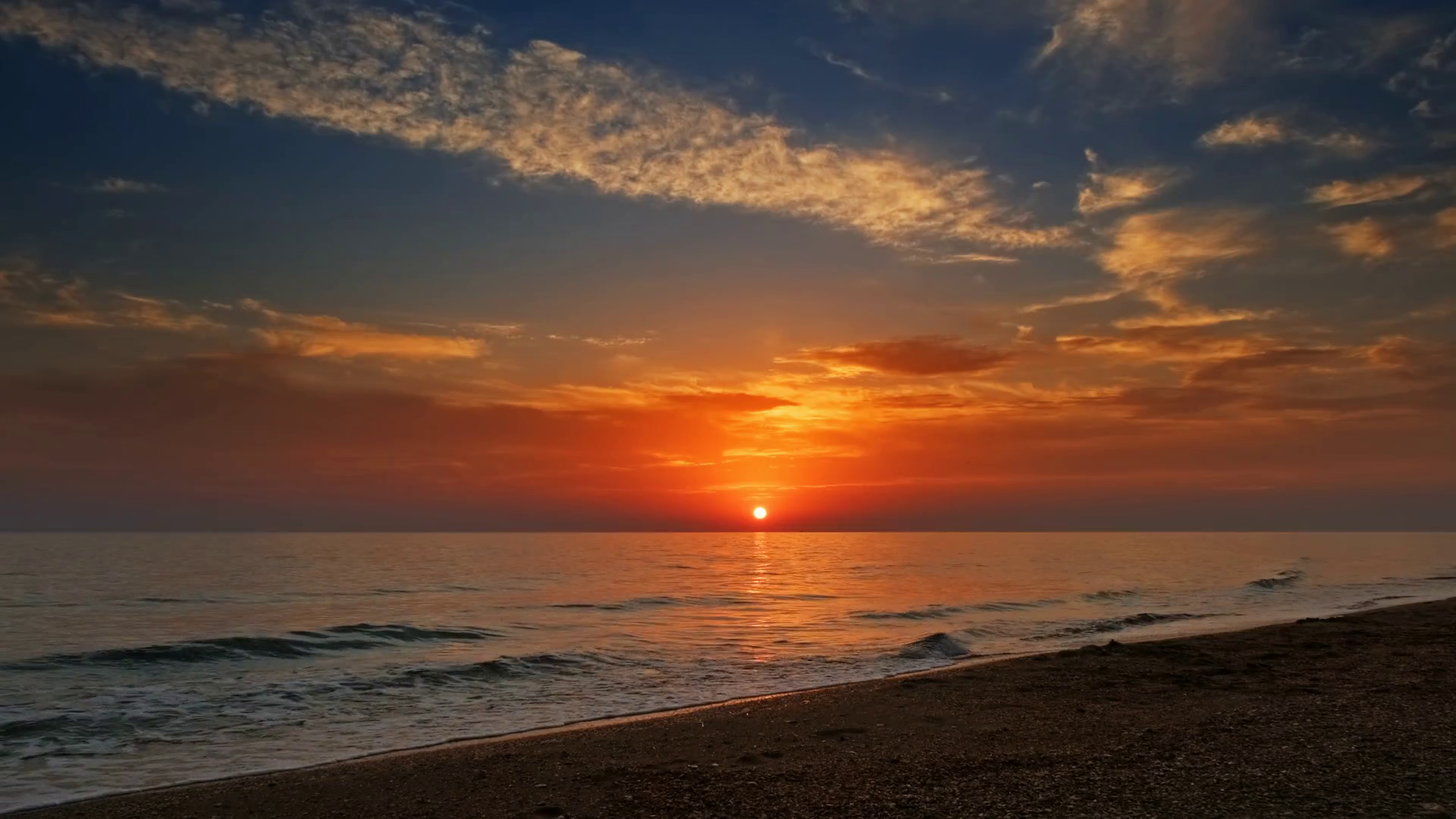 Beautiful Sea Landscape With Sunset On Beach Stock Footage SBV ...