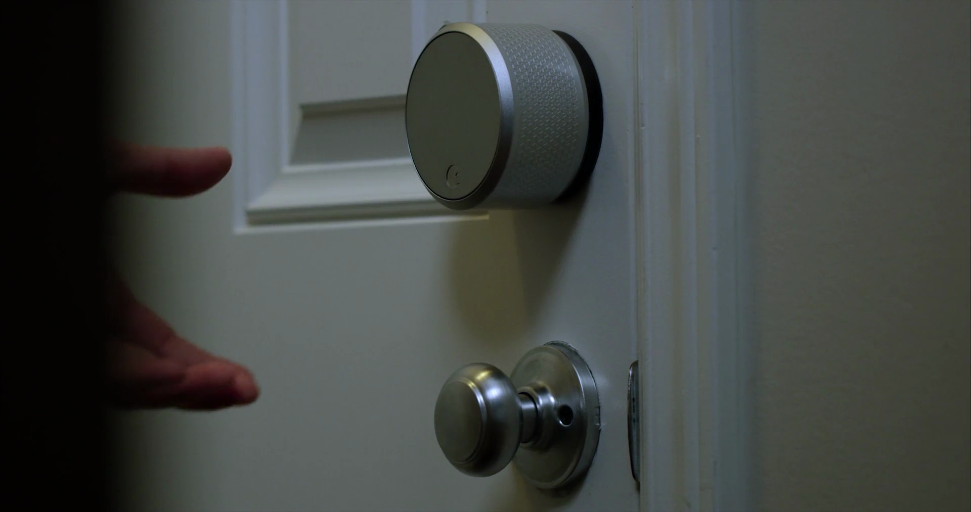 Man Manually Locks Smart Door Lock Arriving Stock Footage SBV348451113 Storyblocks