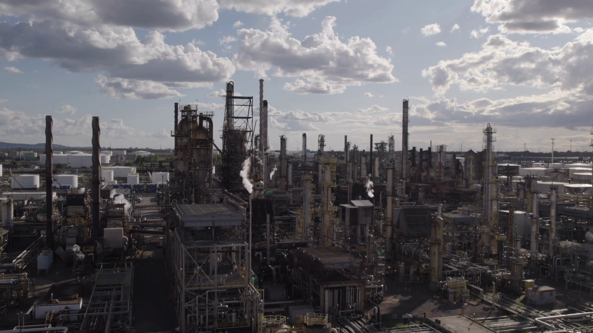 Smoke At Gas Oil Refinery Plant Aerial View Stock Footage SBV-352698943 ...