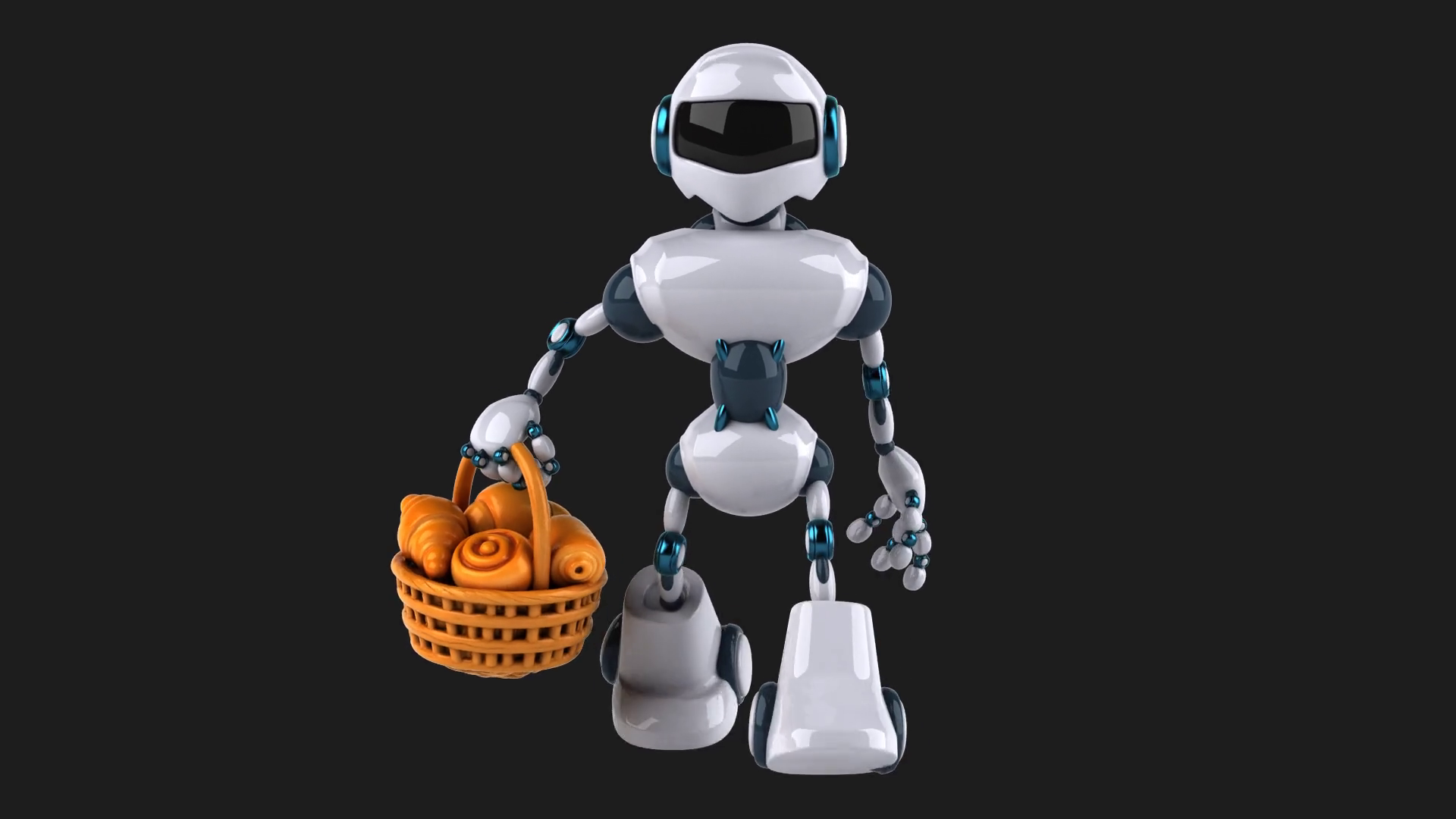 Fun 3d Cartoon Robot With Pastries(on Alpha) Stock Footage SBV ...