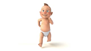 Fun 3D cartoon of a baby
