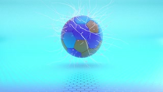 4K abstract motion design animation of football