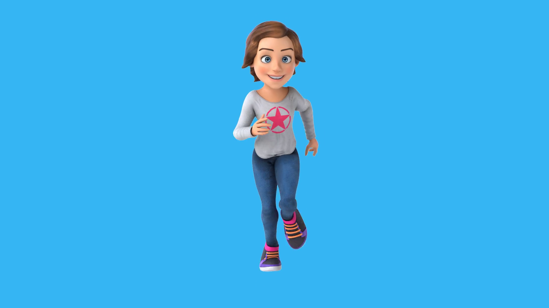Fun 3d Cartoon Girl Running (with Alpha Stock Motion Graphics SBV ...