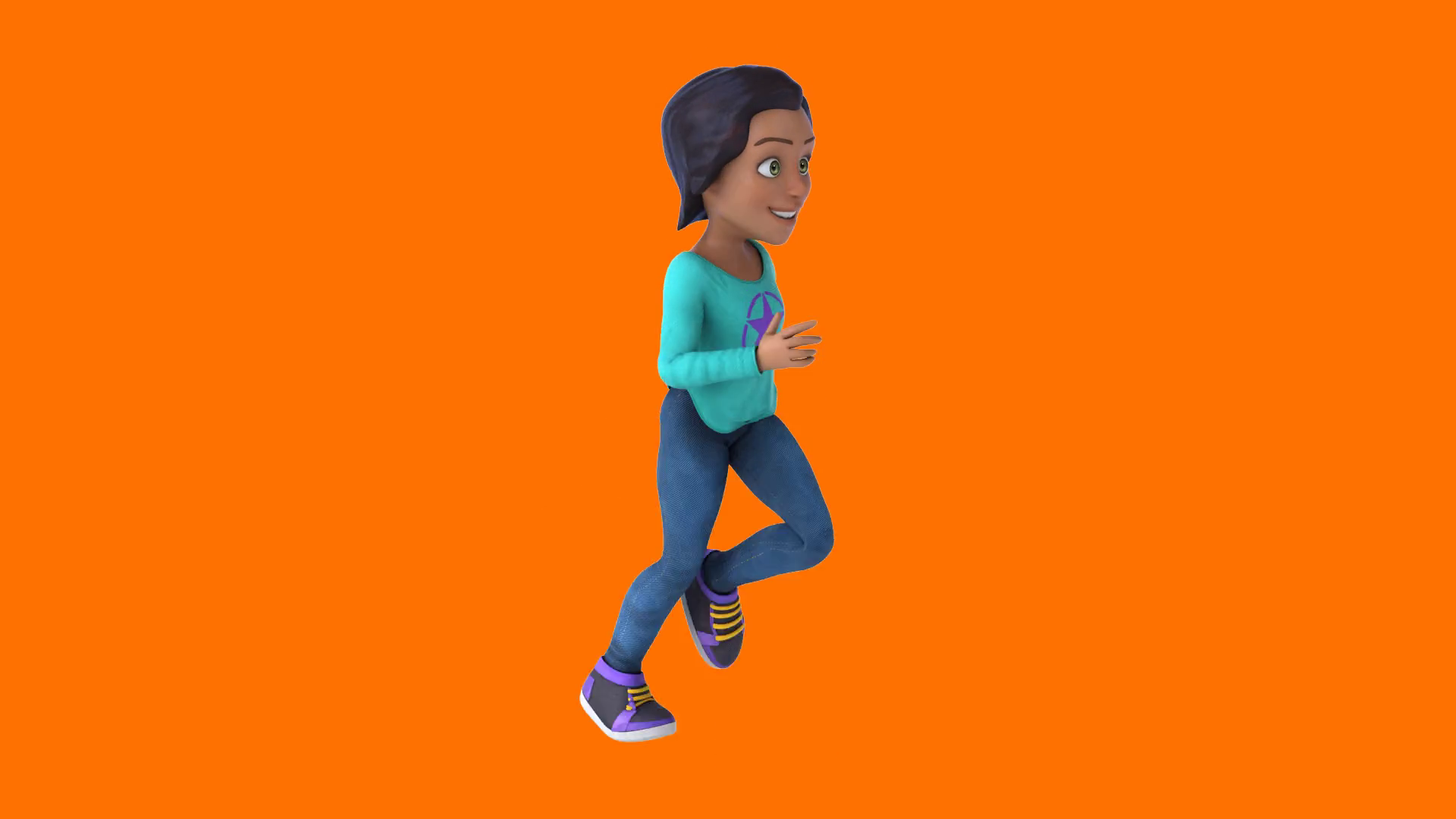 Fun 3d Cartoon Girl Running (with Alpha Stock Motion Graphics SBV ...