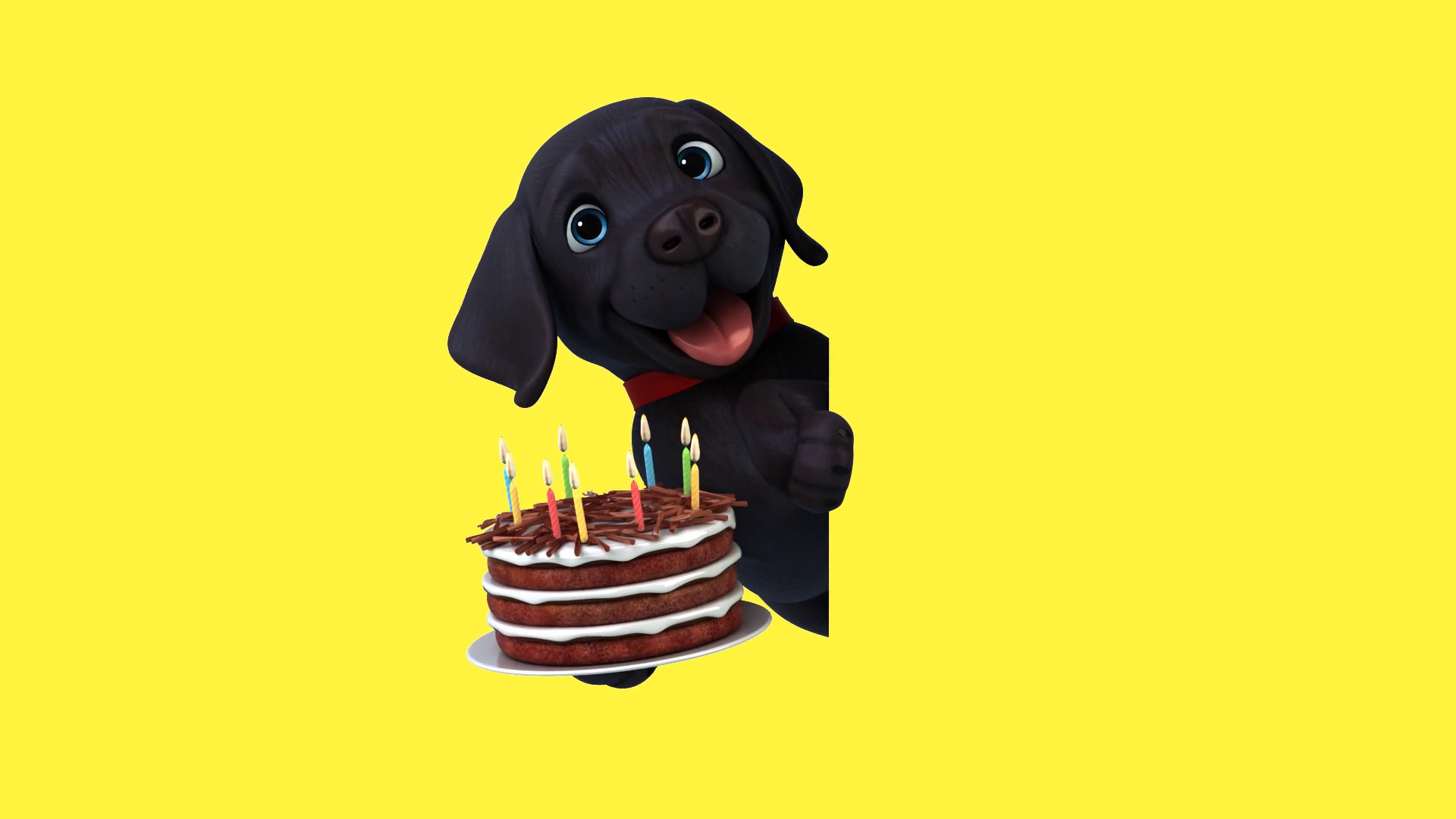 Fun 3d Cartoon Black Labrador Retriever Stock Motion Graphics SBV ...