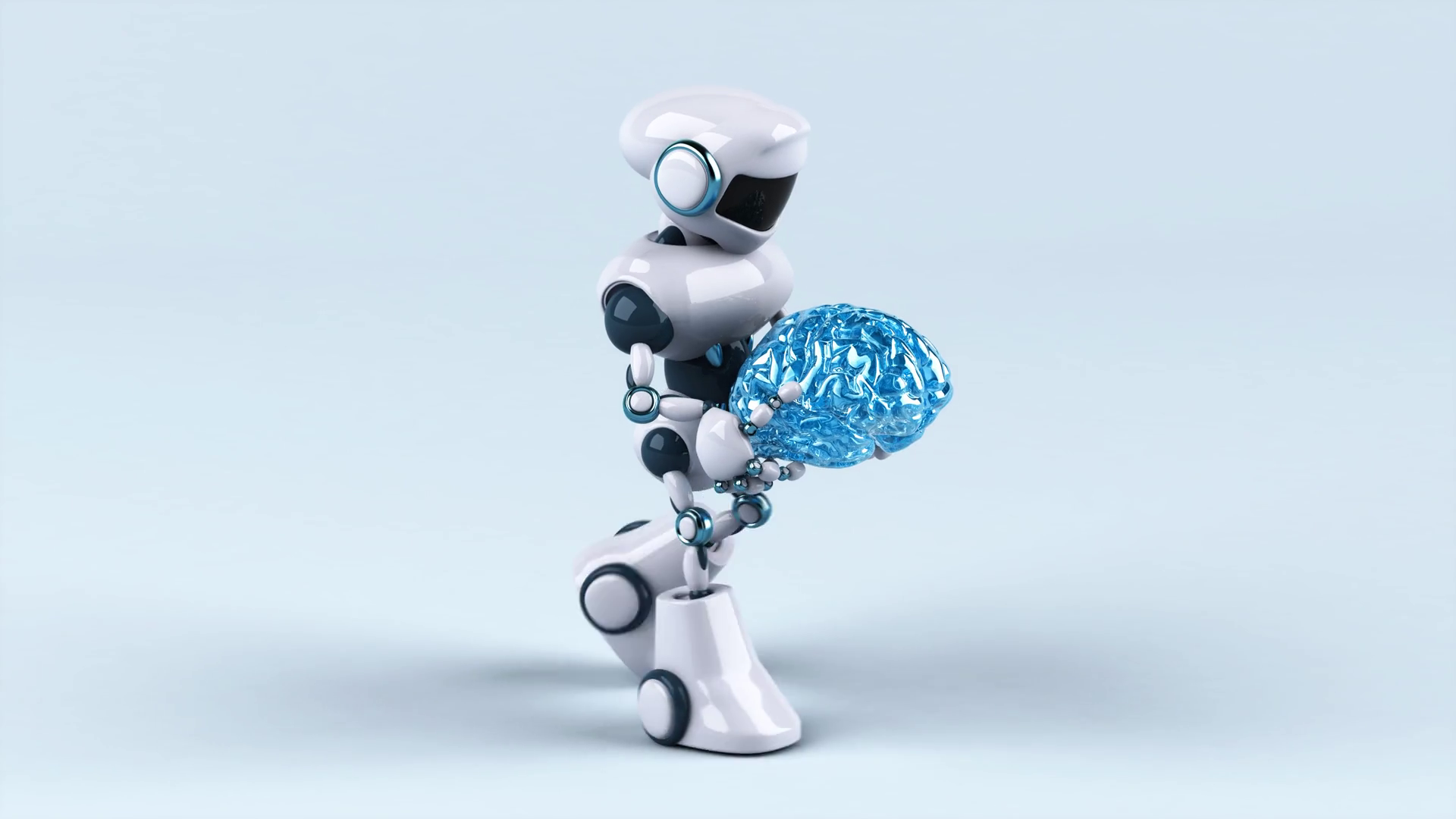 Robot Walking With Brain Stock Motion Graphics SBV-347426222 - Storyblocks