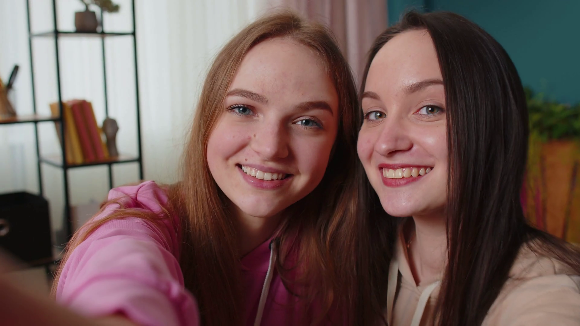 Girls Friends Siblings Bloggers Taking Stock Footage SBV-352730760 ...