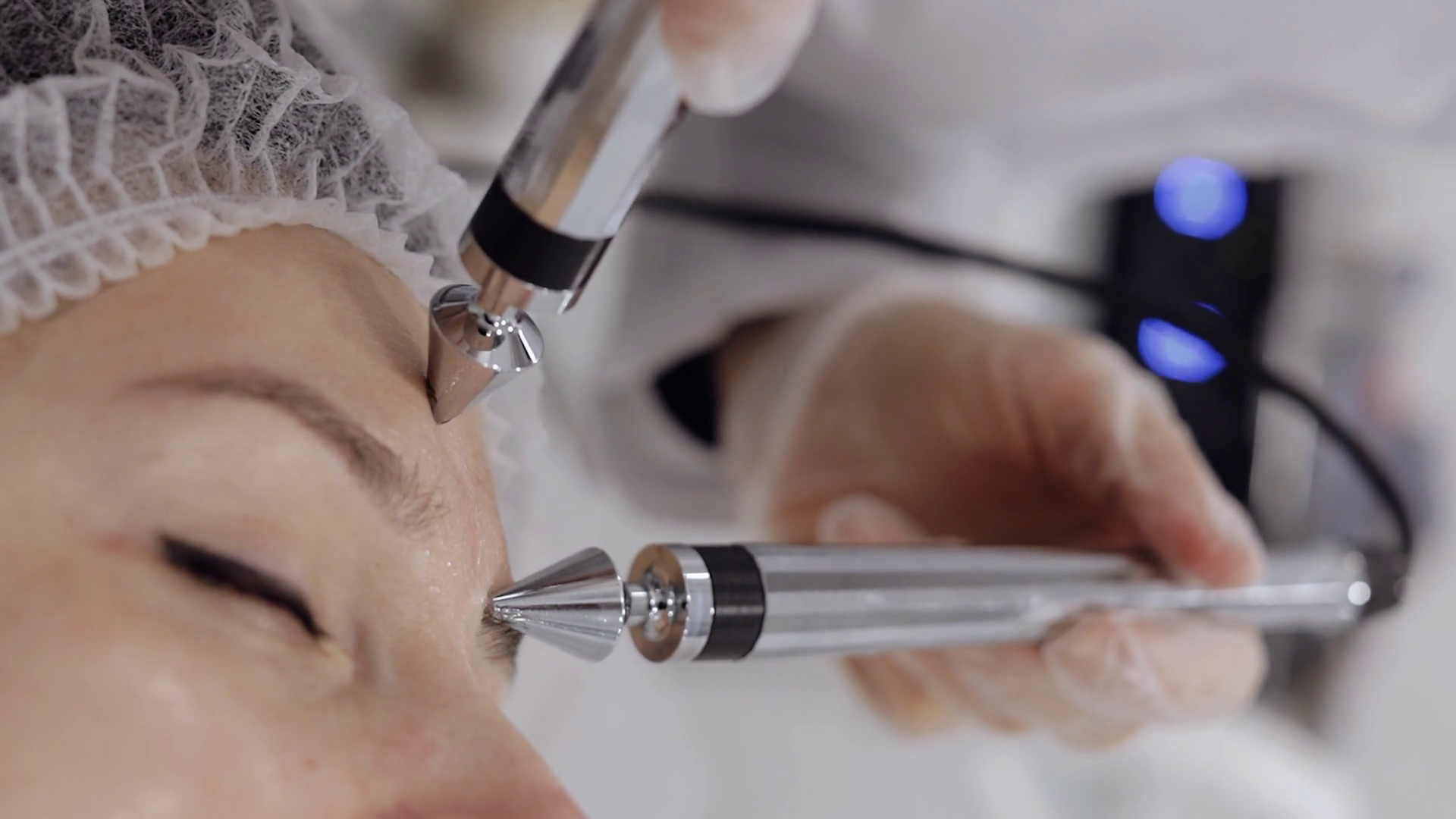 Beautician Doctor Makes Woman Micro Currents Stock Footage SBV ...
