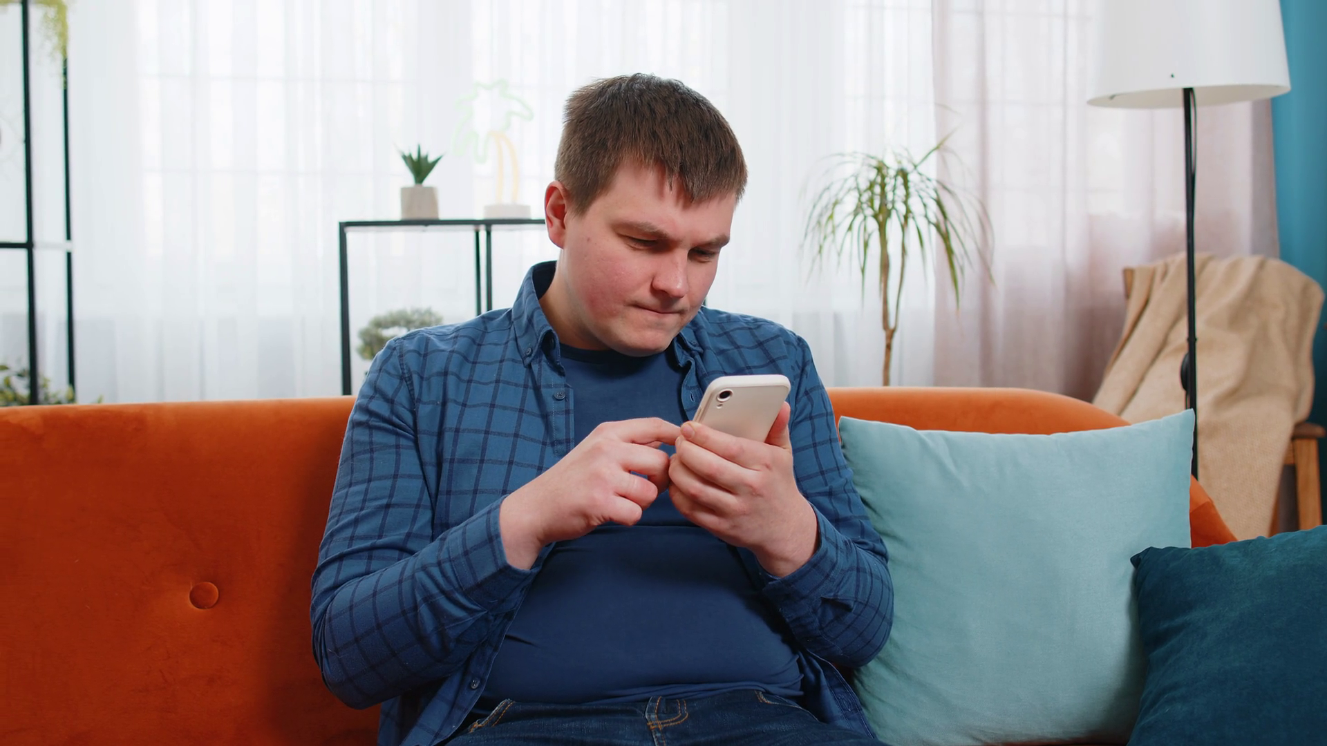 Young Caucasian Man Text Messaging On Stock Footage SBV-352191993 ...