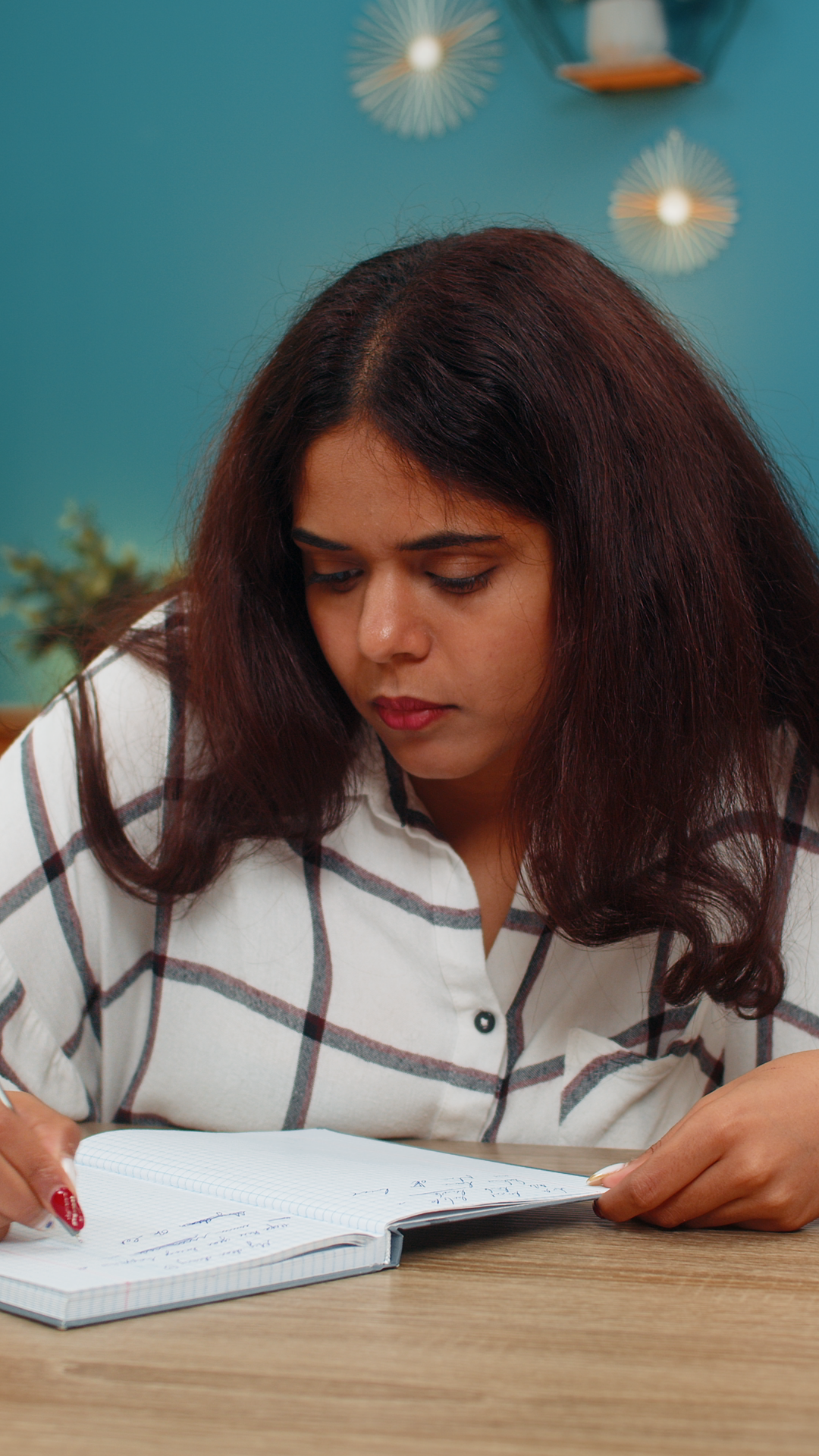 Indian Woman Writes In Notebook Crosses Out Stock Footage SBV-353065832 ...