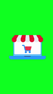 Online Sale Icon Animation with Green Background. Full HD. 4K