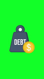 Debt and Financial Liabilities Icon Animation with Green Background. Full HD. 4K
