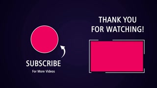YouTube End Card Ending Screen Animation. Full HD. 4K