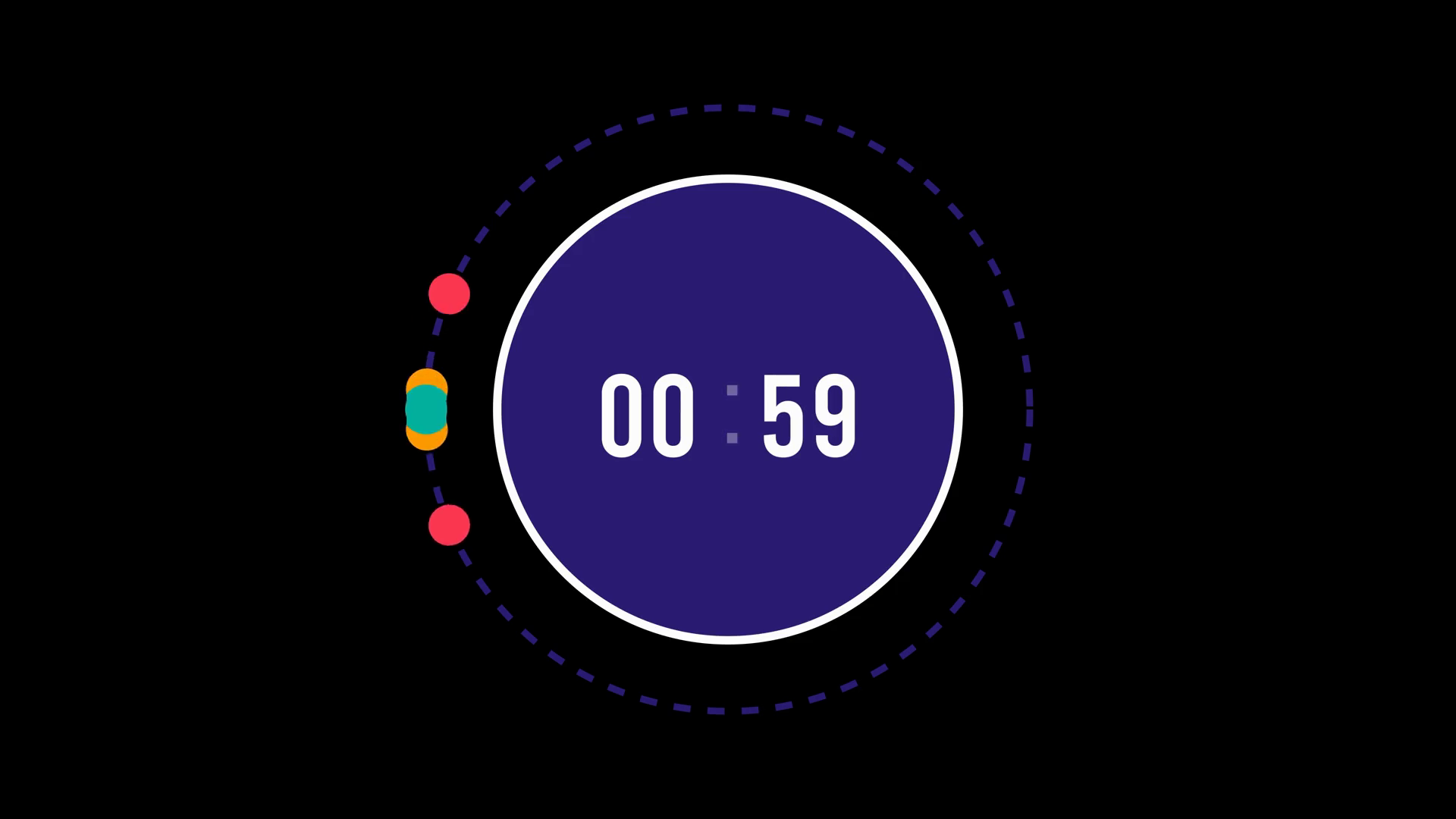 1 Minute Timer Countdown Animation 60 Second Stock Motion Graphics SBV