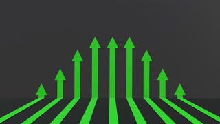 3D Green Arrow Animation Representing Business Growth. Full HD. 4K