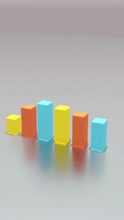 3D Rising bars graph, Financial graph analysis. Full HD. 4K