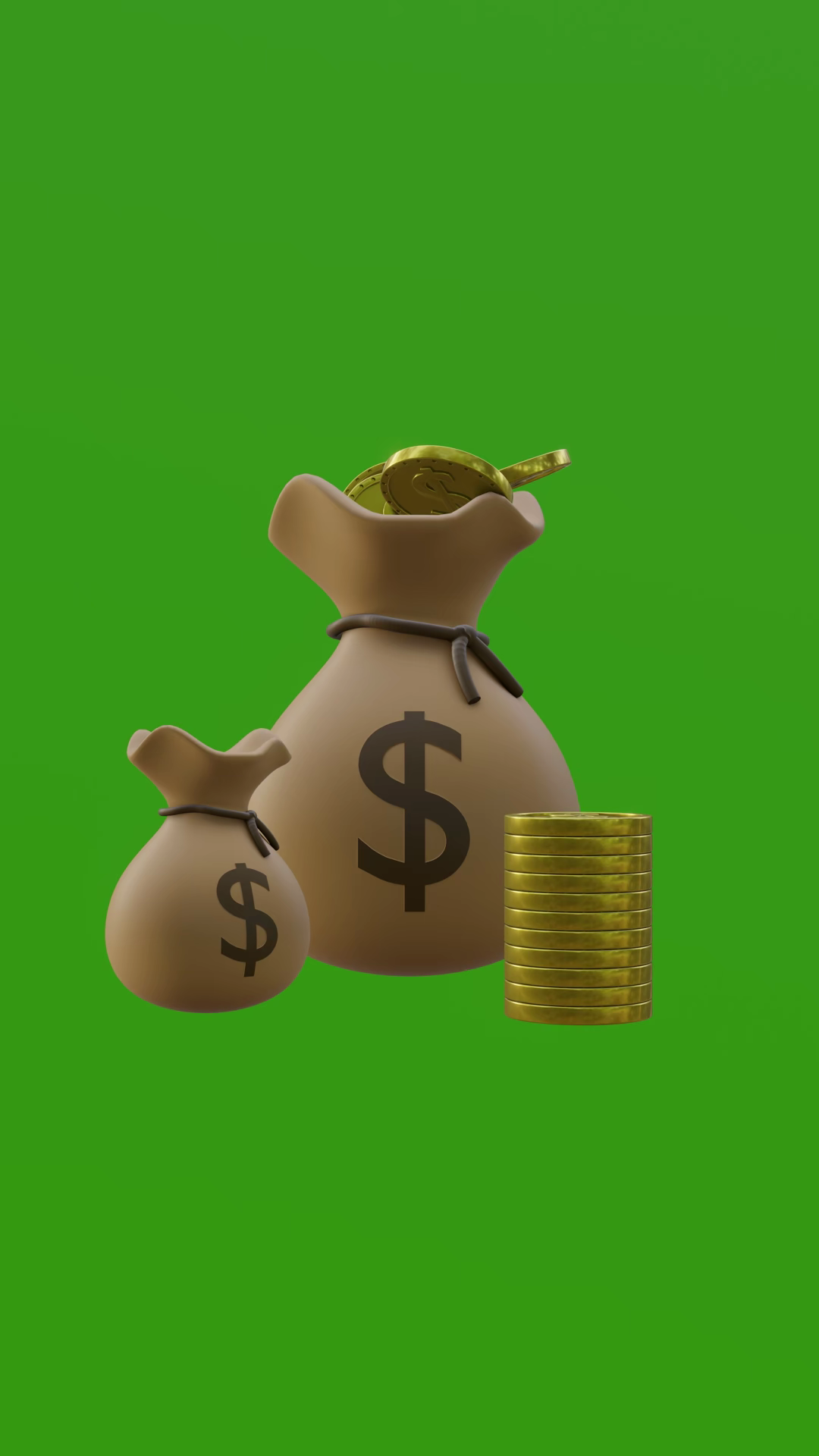 Money Bag Animation On Green Background Full Stock Footage SBV ...