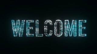 Welcome animation with a futuristic and modern text effect. Full HD. 4K