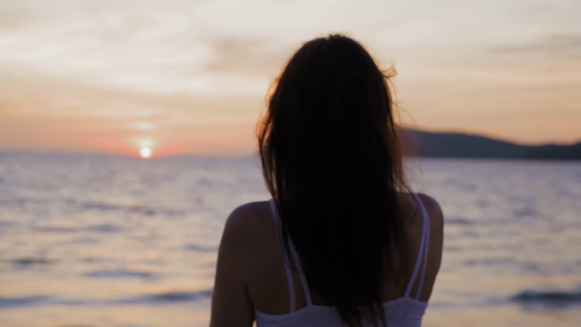 Rear View Of Woman Looking At Beautiful Stock Footage SBV-349161131 ...