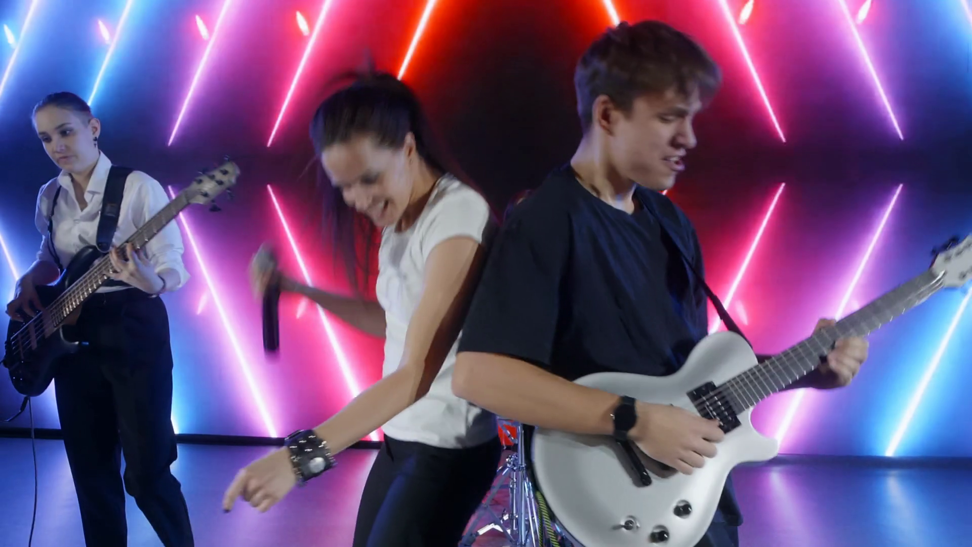 Young Musicians Playing Instruments Singing Stock Footage SBV-352683967 ...