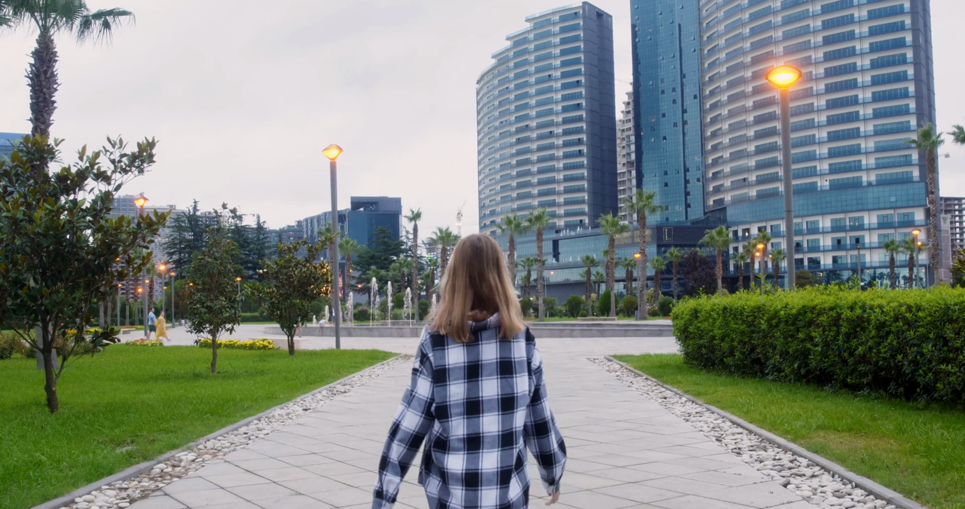 Rear View Of Teenage Girl Walking On Pathway Stock Footage SBV ...