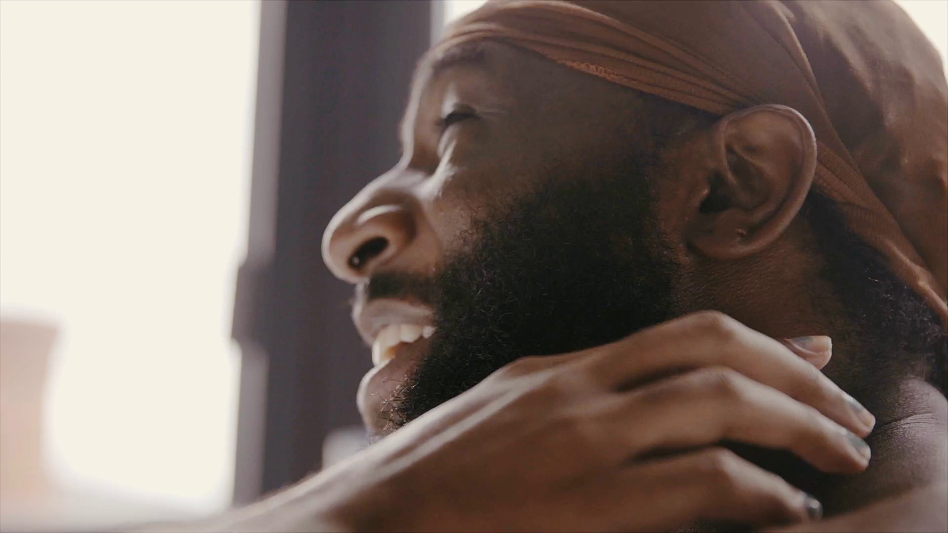 Closeup shot of two black men kissing Stock Video Footage 0011 SBV