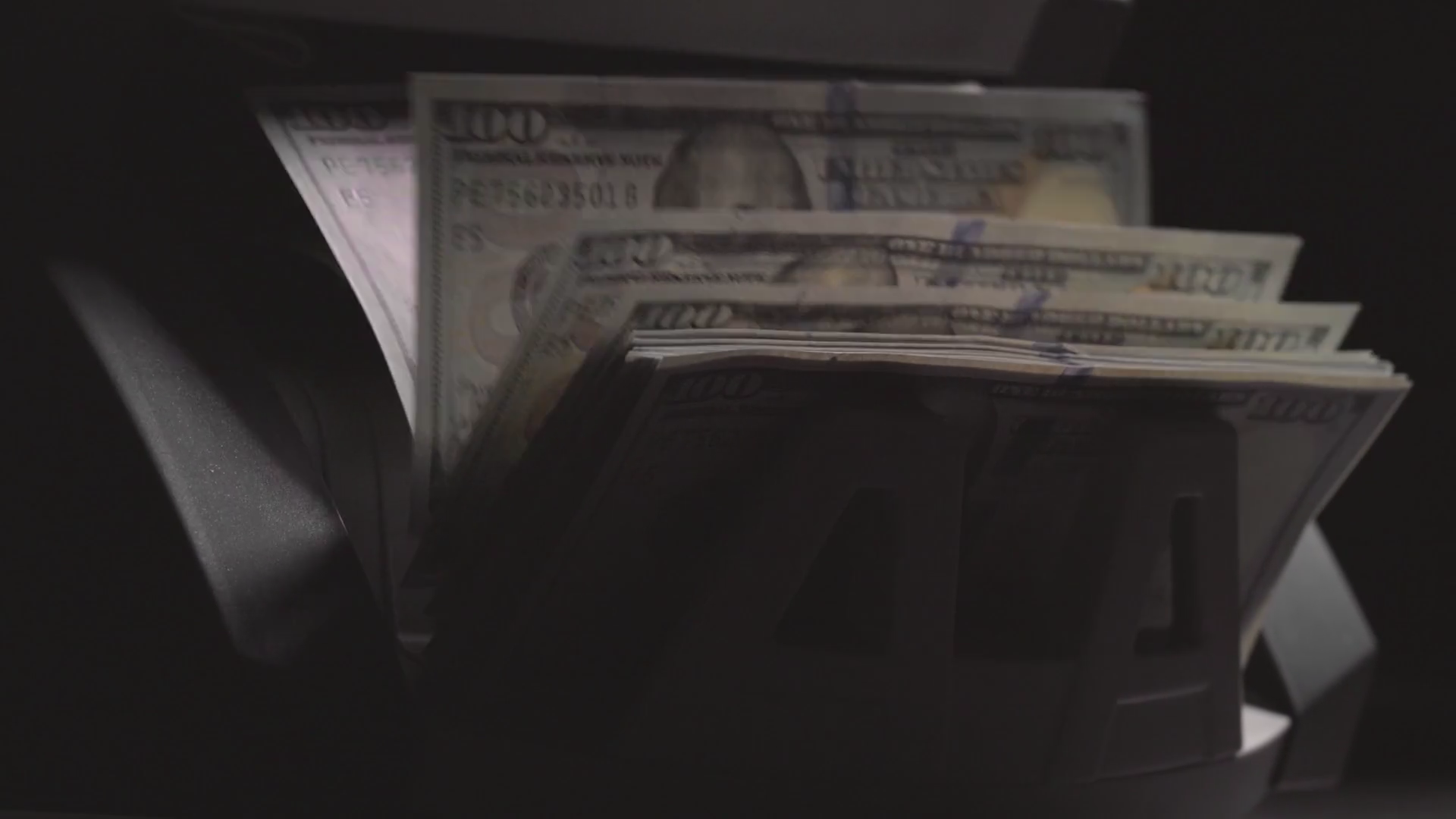Slow Motion Shot Of Money Counting Machine Stock Footage SBV-352055475 ...