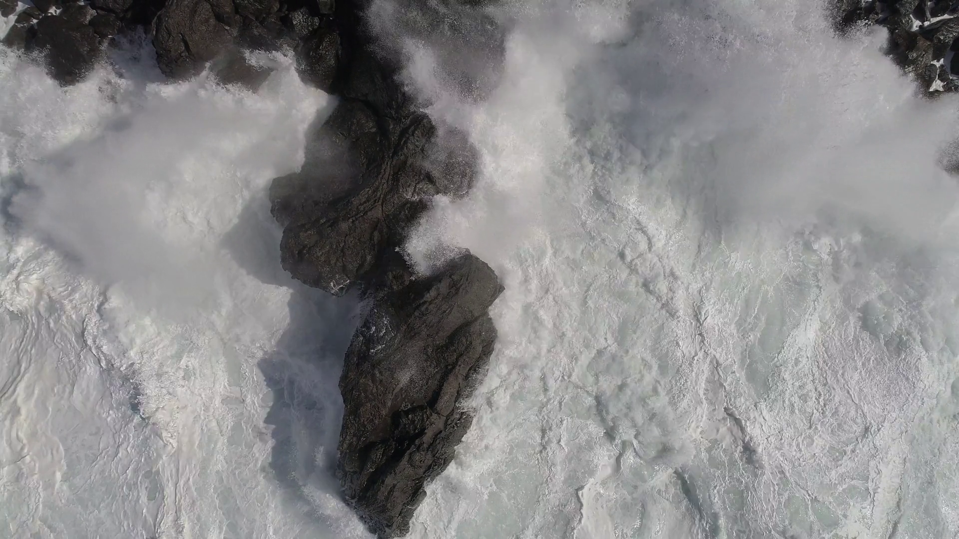 Aerial Top Down Shot Of Ocean Waves Foam On Stock Footage SBV-352223541 ...