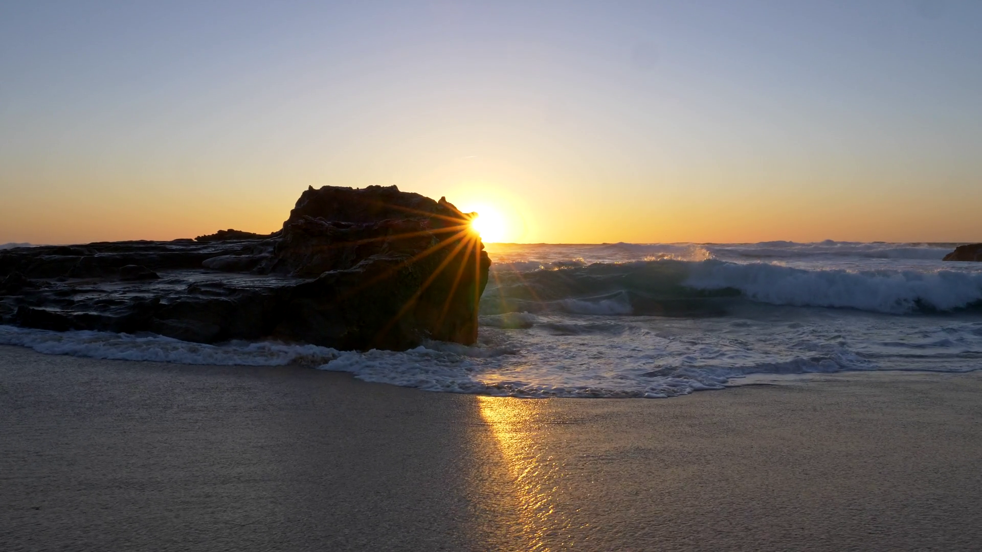 Walking Sandy Beach During Sunset Foamy Stock Footage SBV-352297797 ...