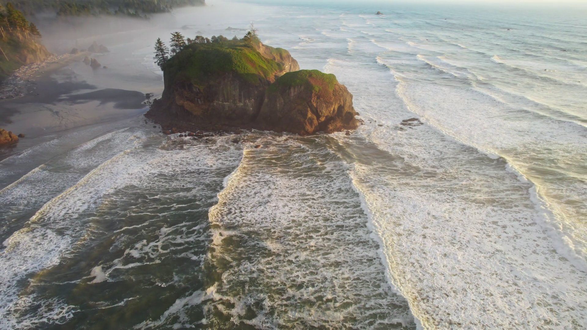 Breathtaking Aerial Of Ruby Beach Showcasing Stock Footage SBV ...