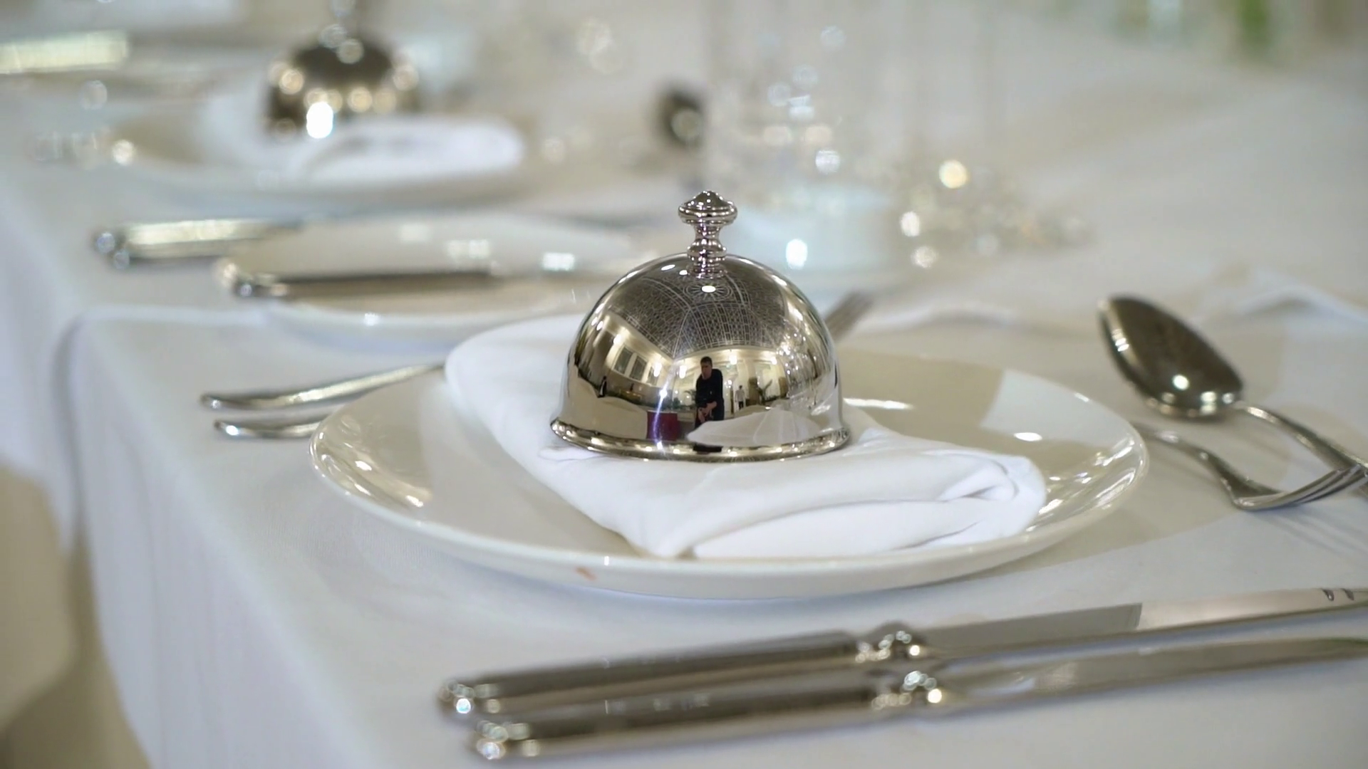Decorated Table On Gala Dinner Party Wedding Stock Footage SBV ...