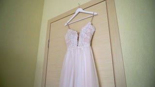 Wedding dress in room