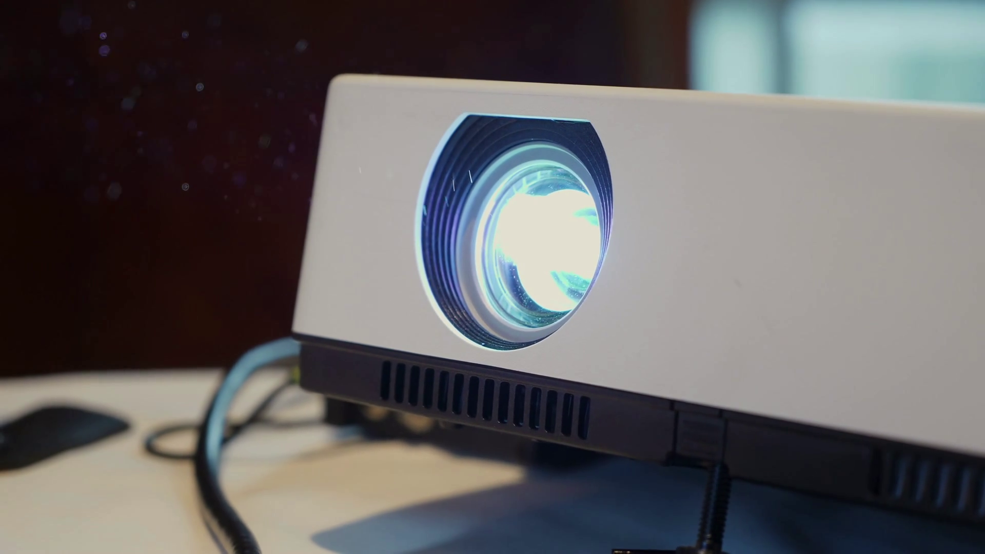 A Sleek Stylish Projector Emitting Bright Stock Footage SBV-352608376 ...