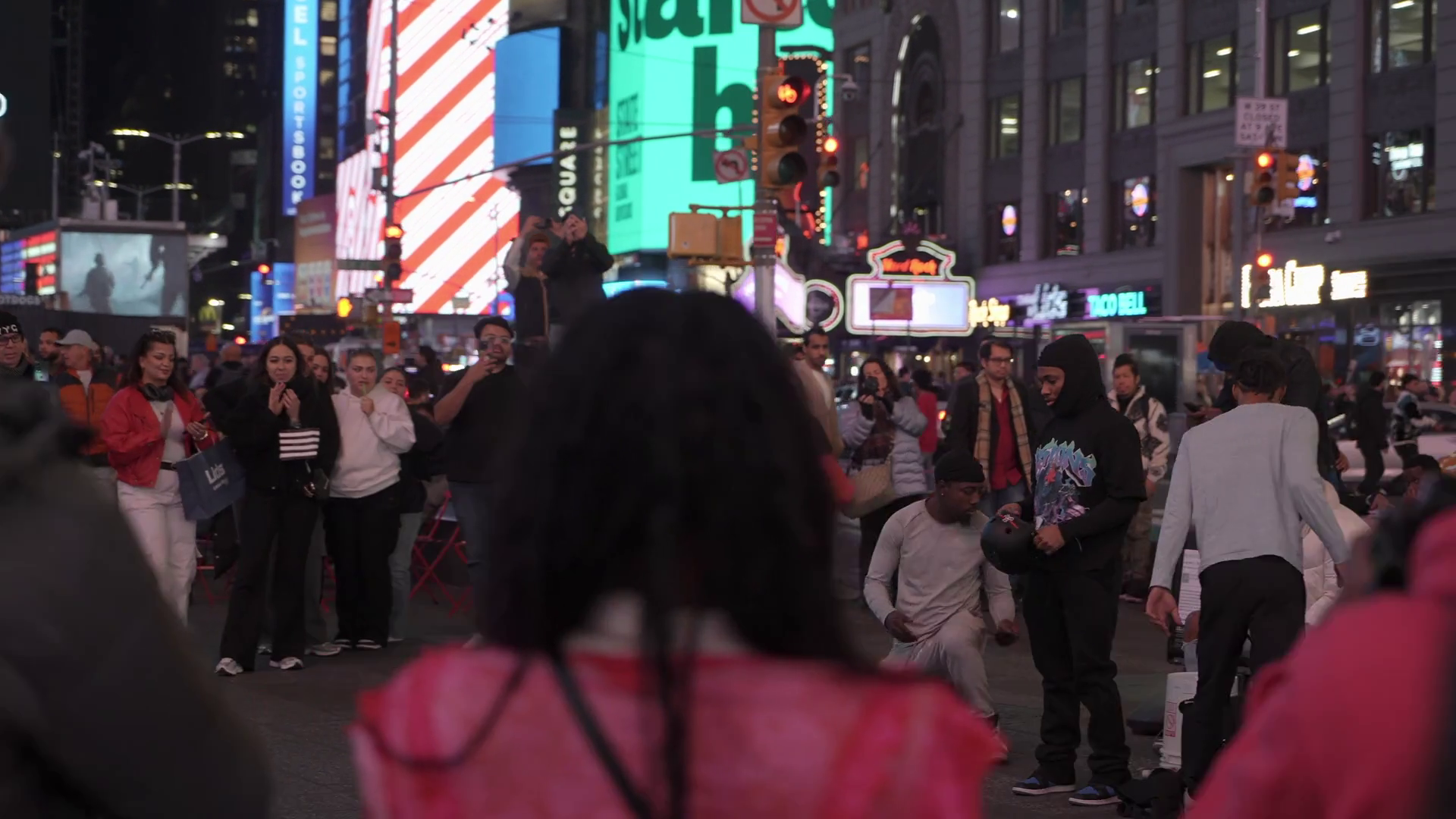 Times Squares Vibrant Night Scene Features Stock Footage SBV-351844543 ...