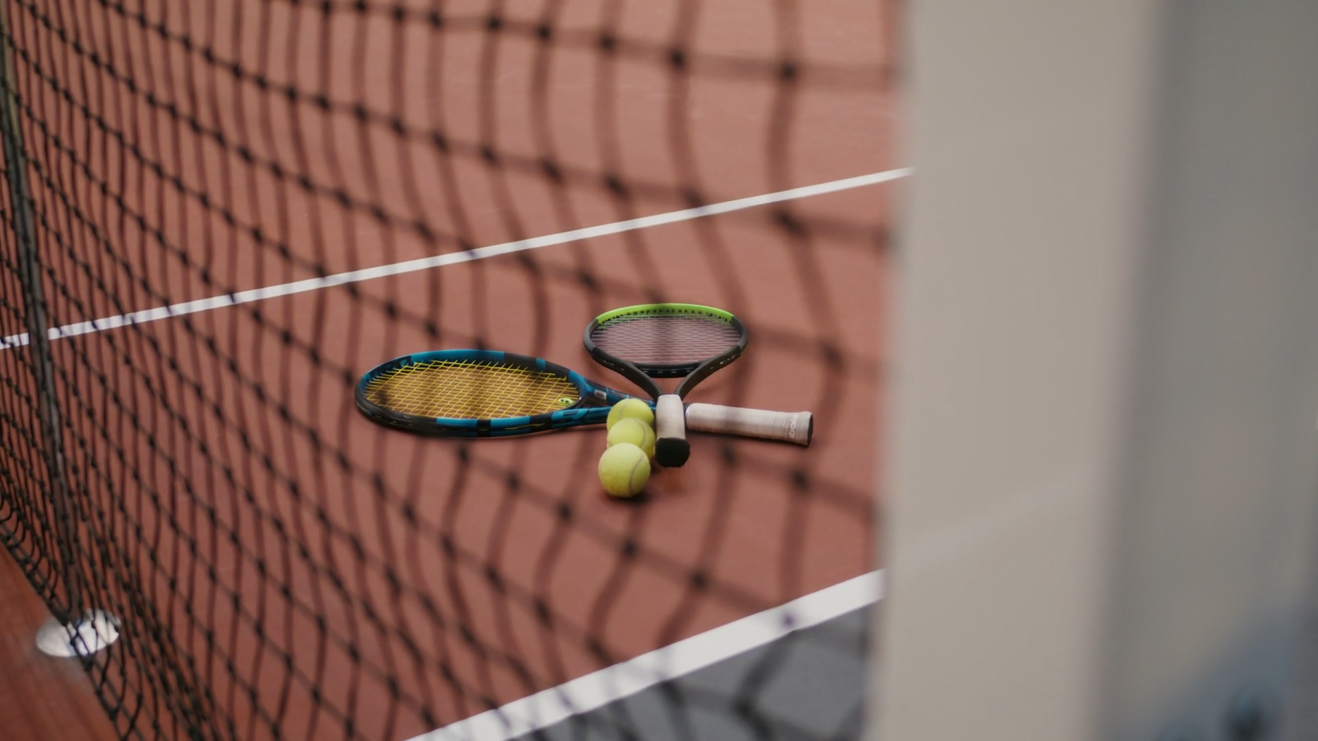 Tennis Court Prepared Tennis Rackets Tennis Stock Footage SBV-351796000 ...