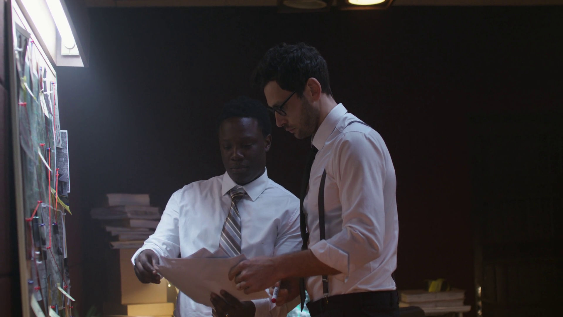Detectives Work In Office Discuss Details Of Stock Footage SBV ...