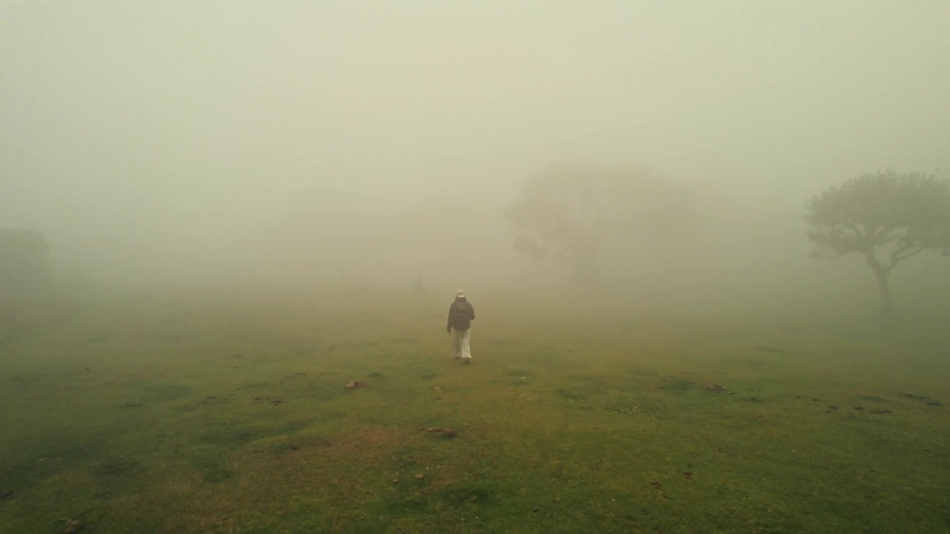 A Tourist Walks Through Fog Through Fabulous Stock Footage SBV ...