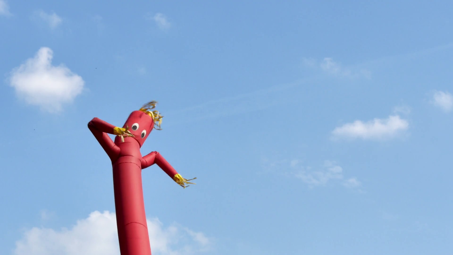 4k Red Wacky Waving Inflatable Arm Flailing Stock Footage SBV300333782