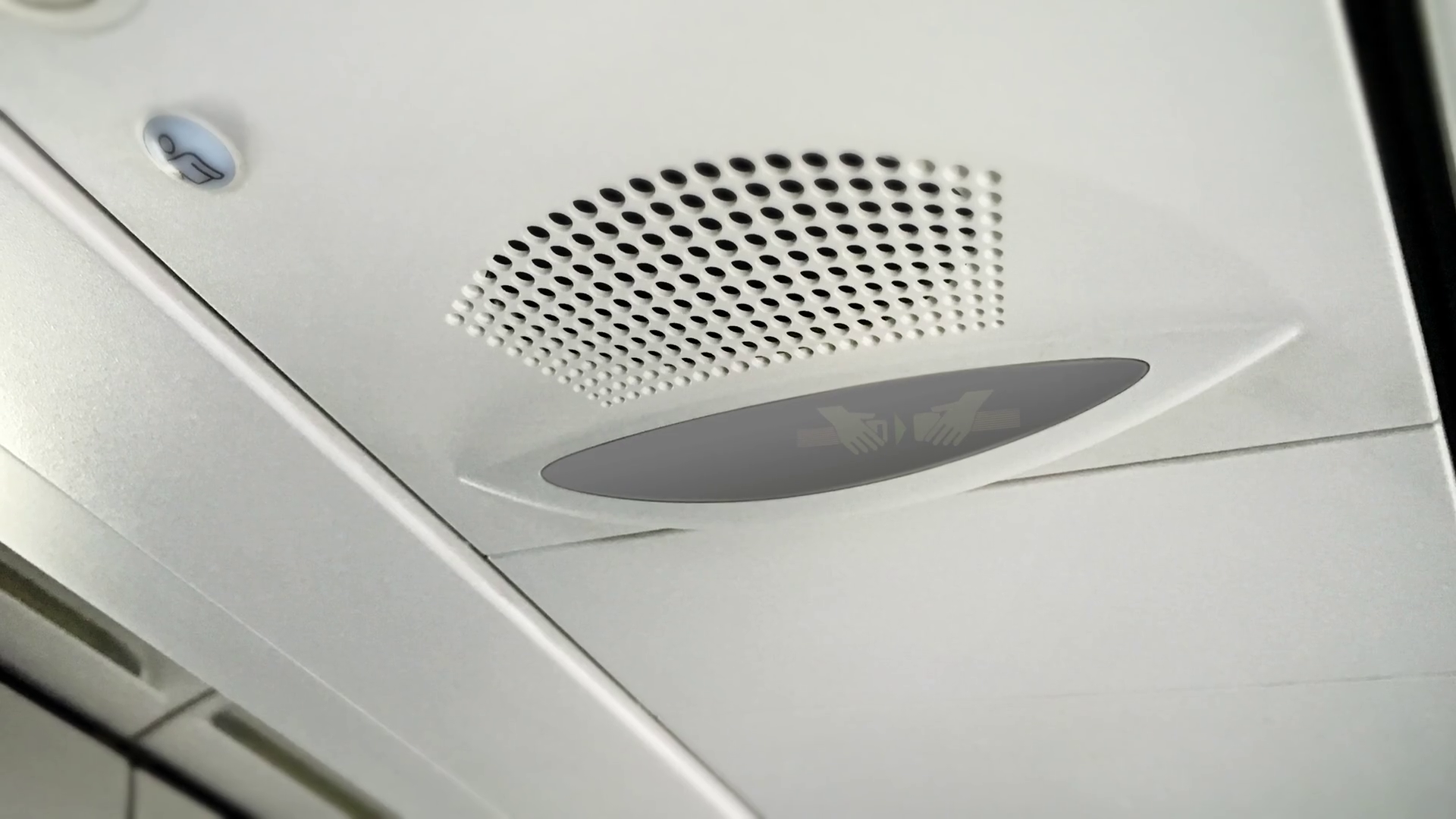 An Airplane's Fasten Seat Belt Light Turns Stock Footage SBV303011334