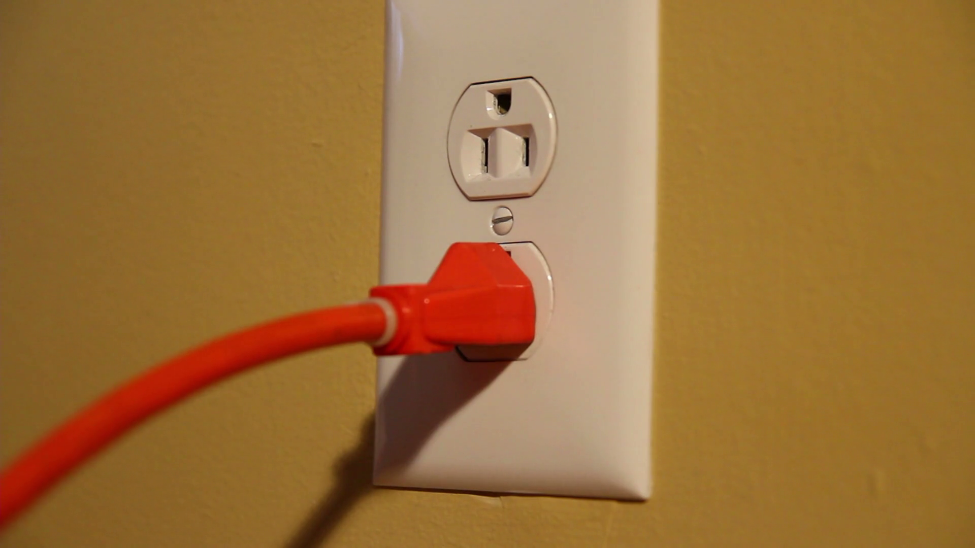 Extension Cord In Wall Socket Detail Stock Footage SBV300230594