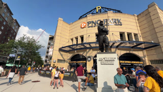 PITTSBURGH - July 28, 2026 - Baseball fans gather outside PNC Park in Pittsburgh, Pennsylvania, before a Pirates game against the Arizona Diamondbacks. 15267