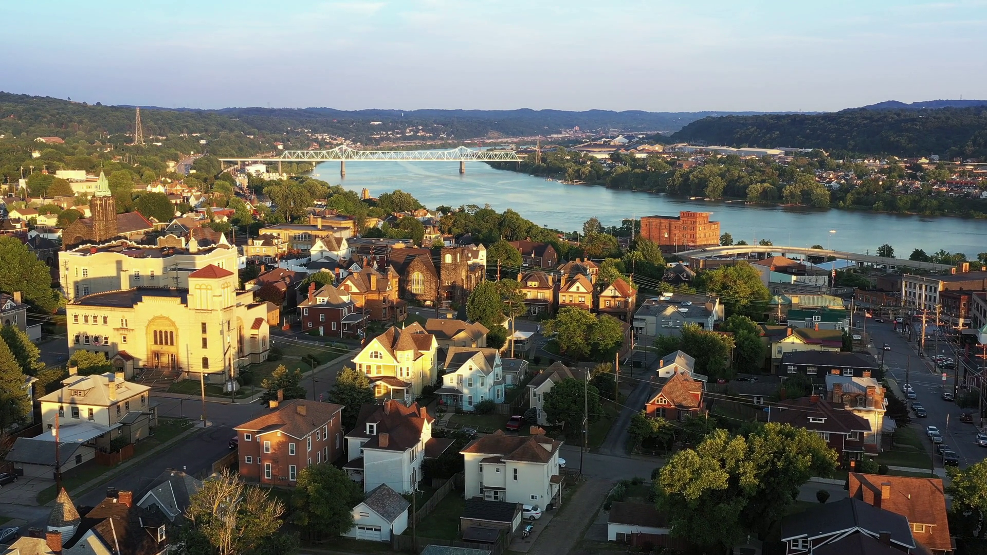 A Dusk Aerial Establishing Shot Of Rochester Stock Footage SBV ...