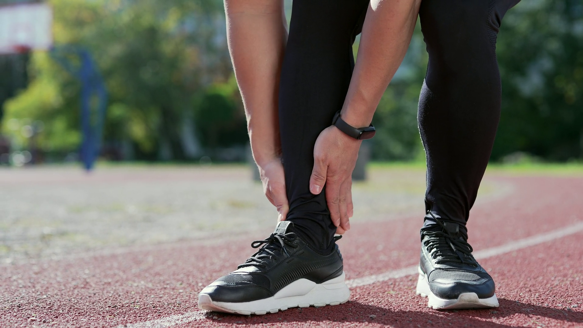 Close Up; Injured Leg Of Male Athlete At Stock Footage SBV-352044920 ...