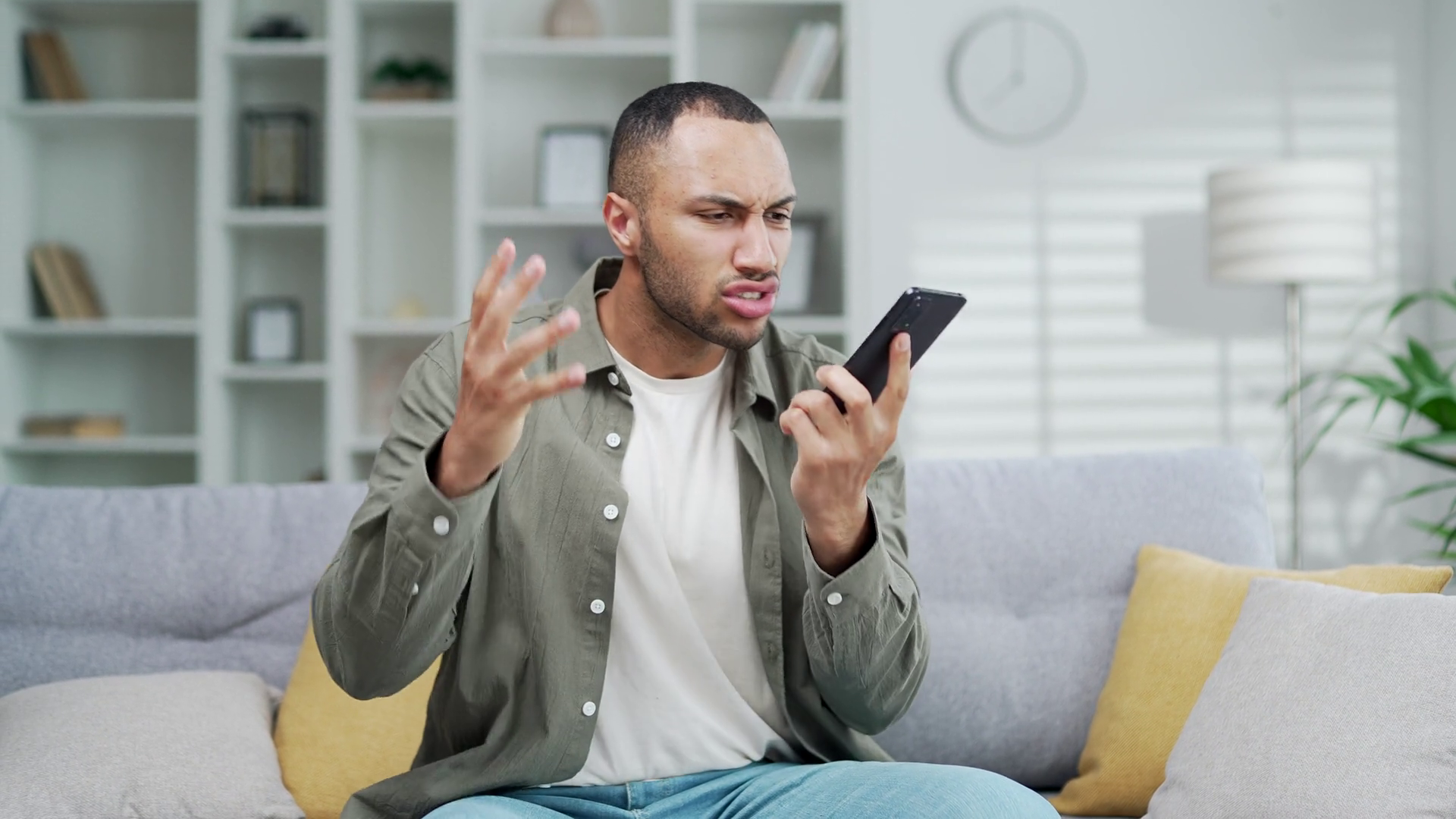 Angry Stressed Frustrated Man Arguing On Stock Footage SBV-351669313 ...